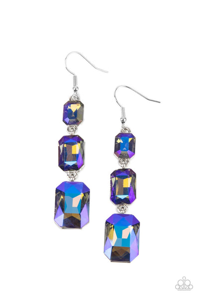 Cosmic Red Carpet - Blue Paparazzi Earrings