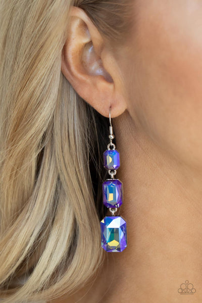 Cosmic Red Carpet - Blue Paparazzi Earrings