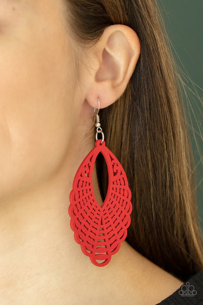 Tahiti Tankini - Red Paparazzi Earrings