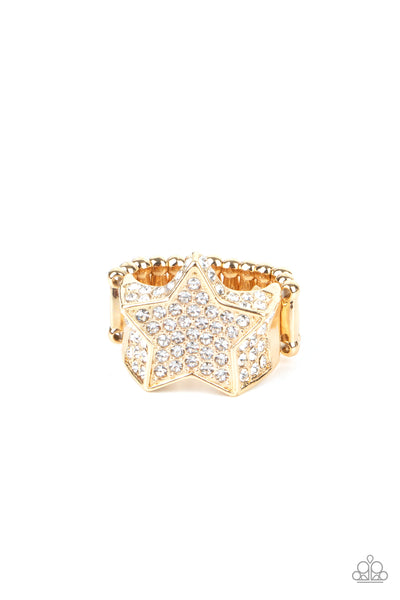 Here Come The Fireworks - Gold Paparazzi Ring