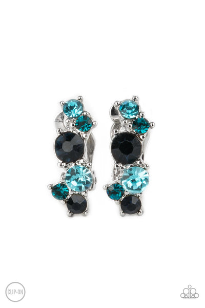 Cosmic Celebration - Blue Paparazzi Clip-On Earrings