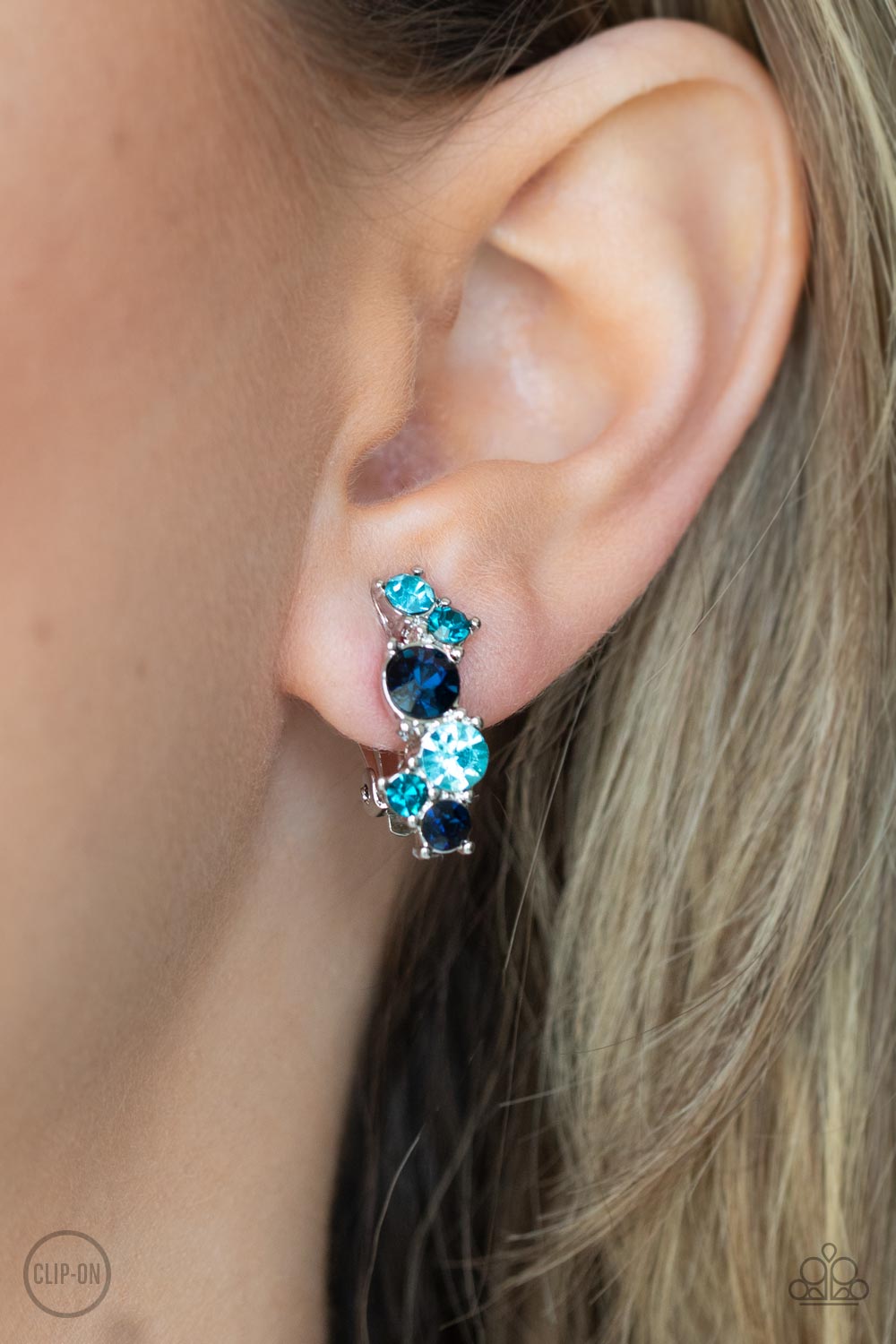 Cosmic Celebration - Blue Paparazzi Clip-On Earrings