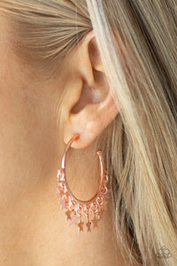 Happy Independence Day - Copper Paparazzi Hoop Earrings