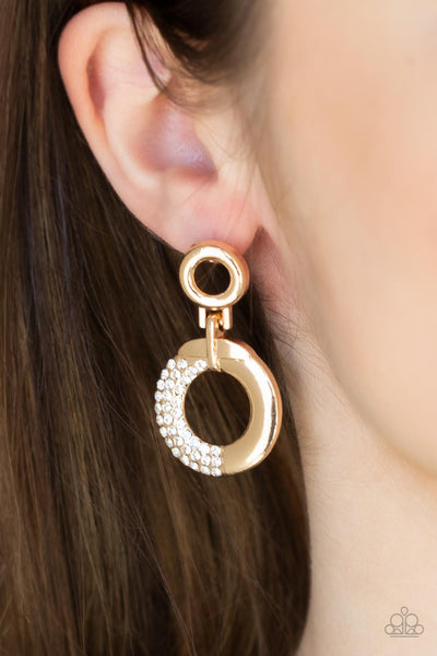 Modern Motivation - Gold Paparazzi Earrings