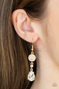 Graceful Glimmer - Gold Paparazzi Earrings