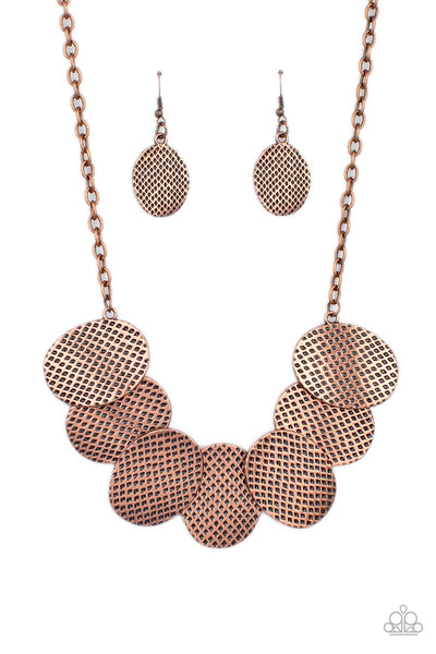 Industrial Wave - Copper Paparazzi Necklace