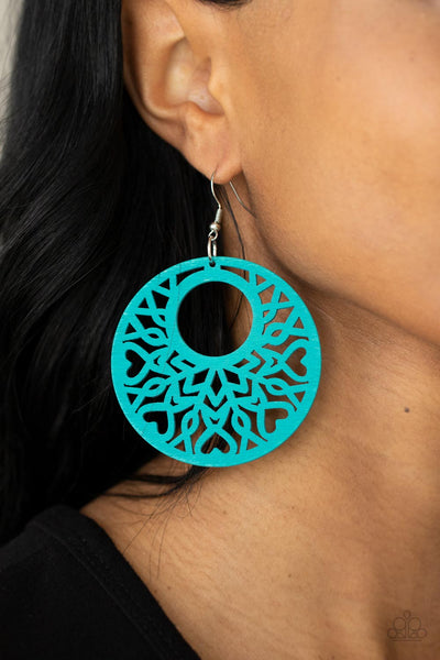 Tropical Reef - Blue Paparazzi Wood Earrings