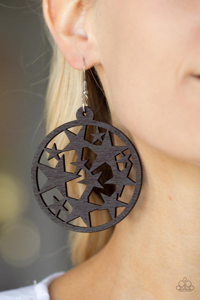 Cosmic Paradise - Brown Paparazzi Earrings