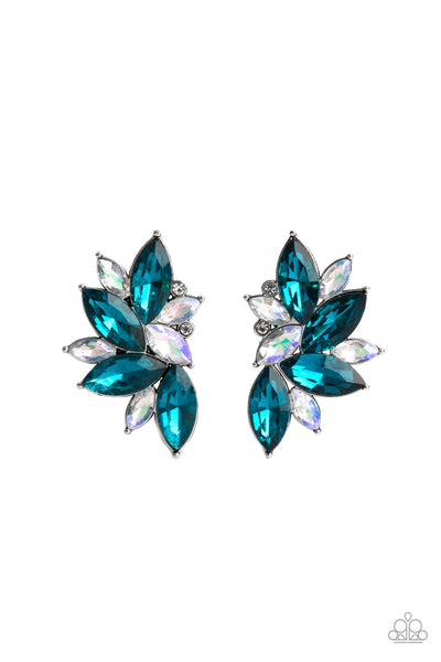 Instant Iridescence - Blue Paparazzi Earrings