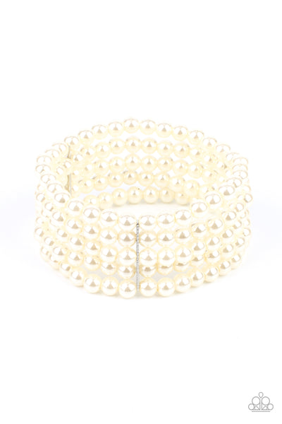 A Pearly Affair - White Paparazzi Bracelet