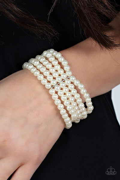 A Pearly Affair - White Paparazzi Bracelet