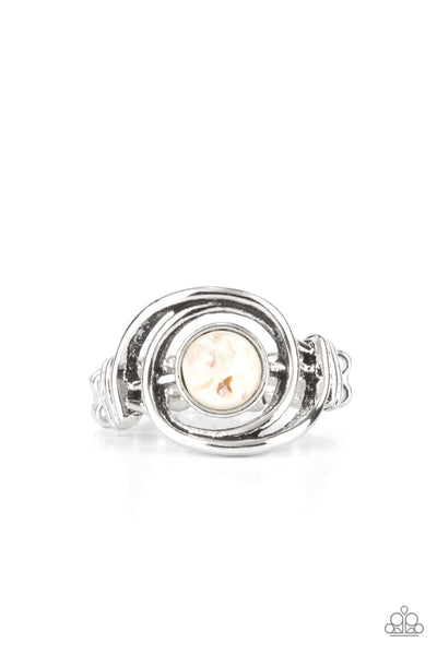 Celestial Karma - White Paparazzi Ring