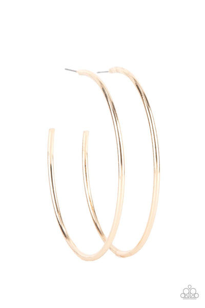 Mega Metro - Gold Paparazzi Hoop Earrings