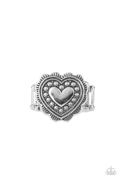 Southern Soulmate - Silver Heart Paparazzi Ring
