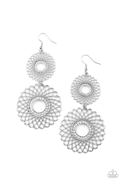 Regal Roulette - White Paparazzi Earrings