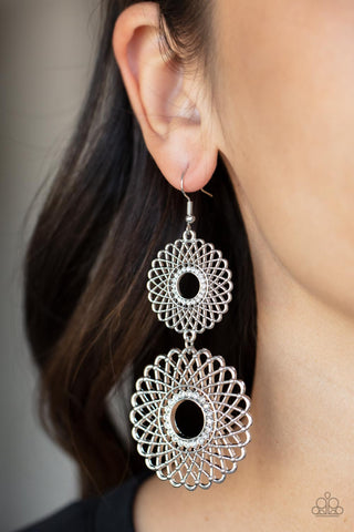 Regal Roulette - White Paparazzi Earrings