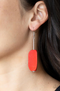 Tamarack Trail - Red Paparazzi Wood Earrings