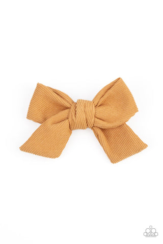 Corduroy Cowgirl - Yellow Paparazzi Hair Clip