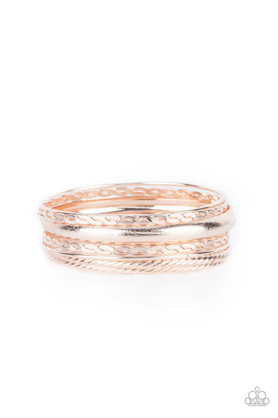 Trophy Texture - Rose Gold Paparazzi Bracelet