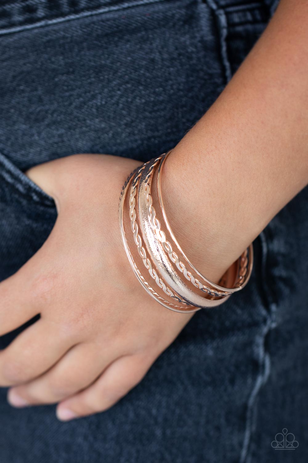 Trophy Texture - Rose Gold Paparazzi Bracelet