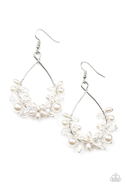 Marina Banquet - White Paparazzi Earrings