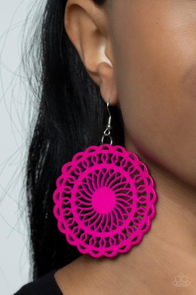 Island Sun - Pink Paparazzi Earrings