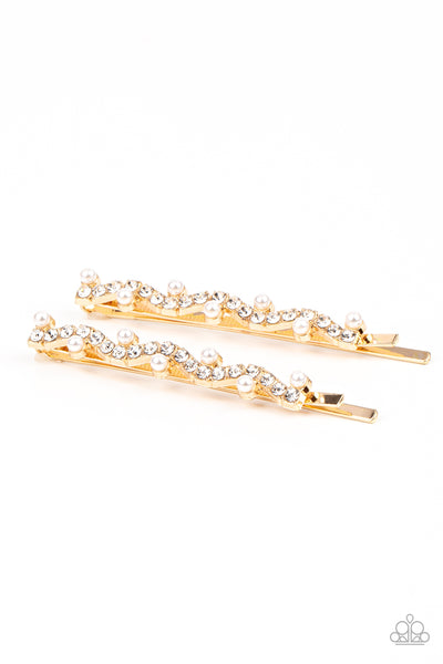 Ballroom Banquet - Gold Paparazzi Hair Clip