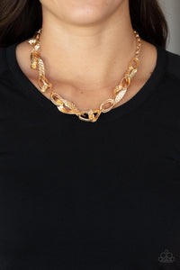 METAL of Honor - Gold Paparazzi Necklace