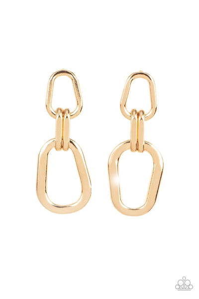 Harmonic Hardware - Gold Paparazzi Earrings