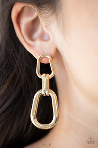 Harmonic Hardware - Gold Paparazzi Earrings