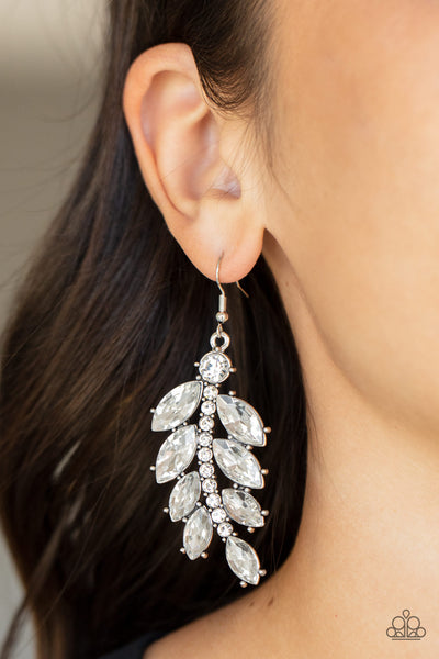 Ice Garden Gala - White Paparazzi Earrings