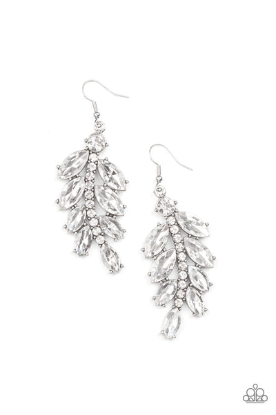 Ice Garden Gala - White Paparazzi Earrings