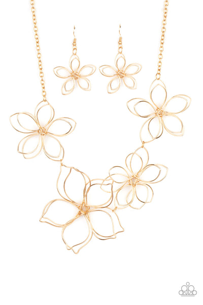 Flower Garden Fashionista - Gold Paparazzi Necklace