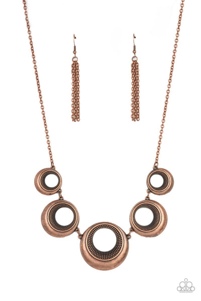 Solar Cycle - Copper Paparazzi Necklace