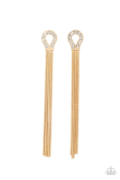 Dallas Debutante - Gold Paparazzi Earrings