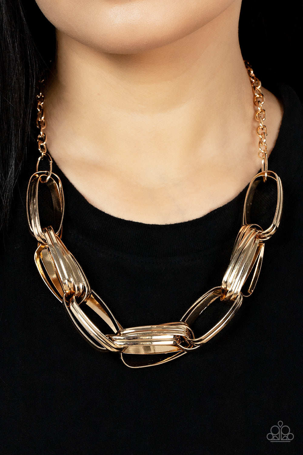 Fiercely Flexing - Gold Paparazzi Necklace