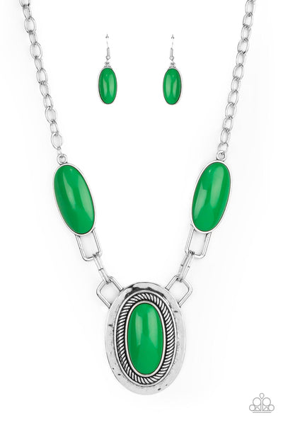 Count to TENACIOUS - Green Paparazzo Necklace