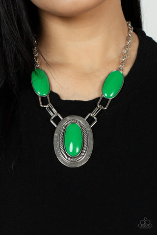 Count to TENACIOUS - Green Paparazzo Necklace