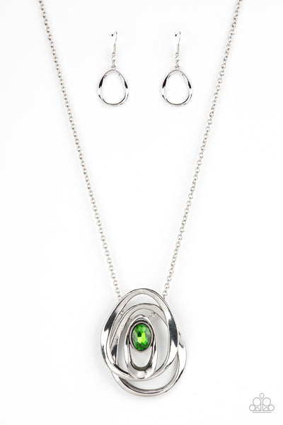 Luminous Labyrinth - Green Paparazzi Necklace