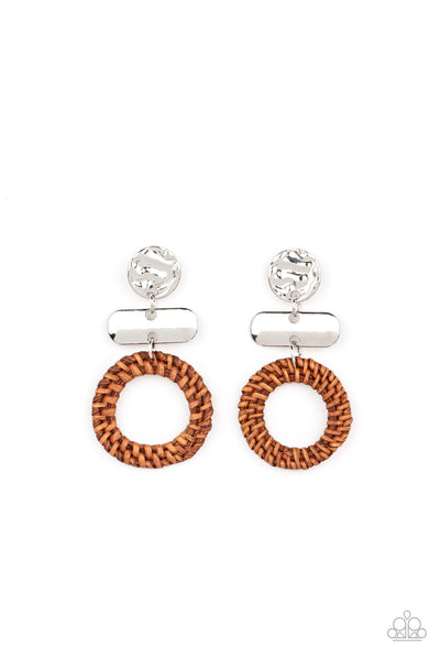 Woven Whimsicality - Brown Paparazzi Earrings