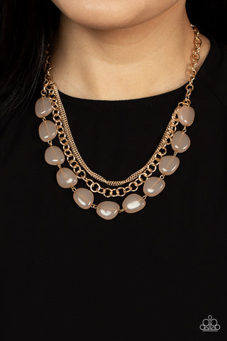 Pumped Up Posh - Gold Paparazzi Necklace