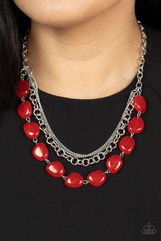 Pumped Up Posh - Red Paparazzi Necklace