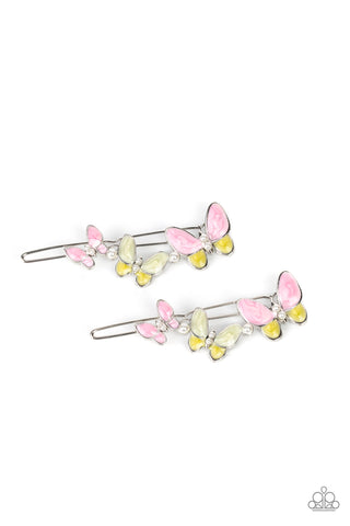 Bushels of Butterflies - Pink Paparazzi Hair Clips