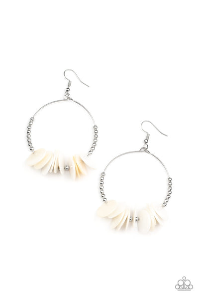 Caribbean Cocktail - White Paparazzi Earrings