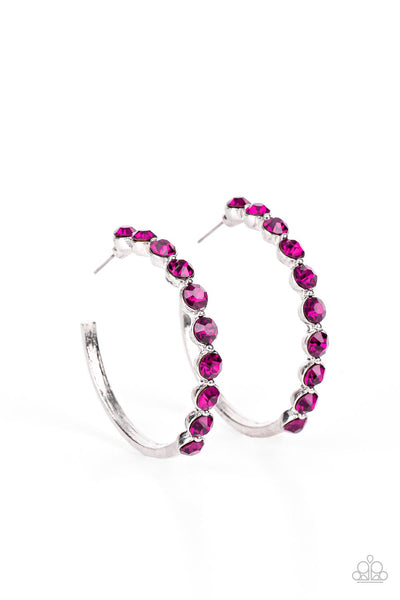 Photo Finish - Pink Paparazzi Hoop Earrings