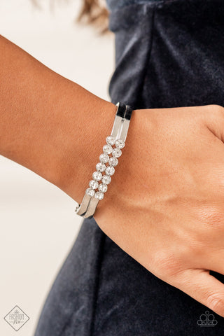 Doubled Down Dazzle - White Paparazzi Bracelet Fashion Fix