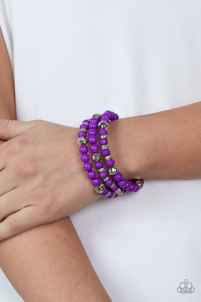 Yes I Canyon - Purple Stone Cuff Bracelet - Paparazzi Accessories - Bling  With Dawn