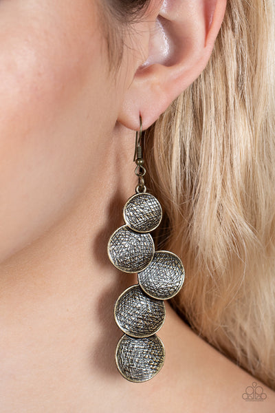 Token Gesture - Brass Paparazzi Earrings