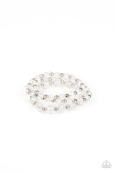 Eiffel Tower Tryst - White Paparazzi Bracelet