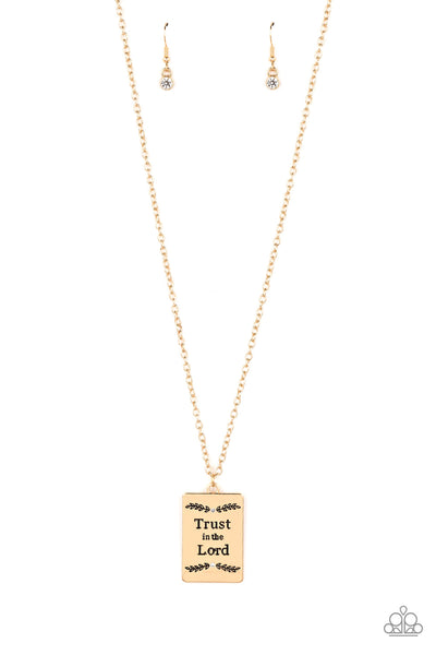 All About Trust Gold Paparazzi Necklace